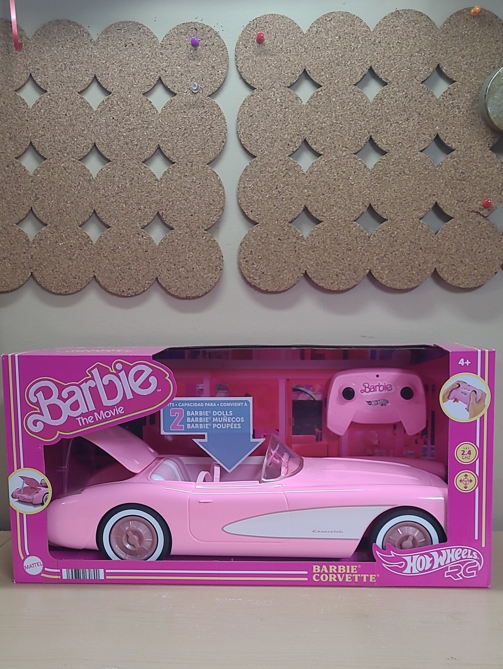 Barbie Hot Wheels RC Car Convertible Pink Corvette from Barbie The Movie NWT